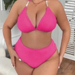 2 Piece Solid Color Ribbed Halter Neck 5 | PricZone 2 Piece Solid Color Ribbed Halter Neck 5 | PricZone