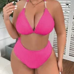 2 Piece Solid Color Ribbed Halter Neck 2 | PricZone 2 Piece Solid Color Ribbed Halter Neck 2 | PricZone