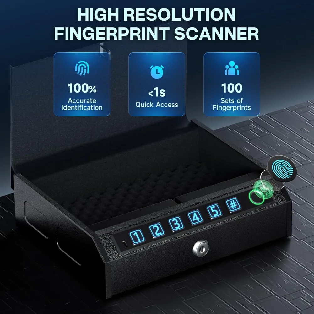 Biometric Handgun Safe with Drop Slot Quick Access LED 2 | PricZone Biometric Handgun Safe with Drop Slot Quick Access LED 2 | PricZone