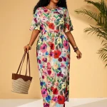 Plus Size Floral Print Maxi Dress 3 | PricZone Plus Size Floral Print Maxi Dress 3 | PricZone
