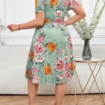 Plus Size Womens Floral Wrap Dress with Pockets 3 | PricZone Plus Size Womens Floral Wrap Dress with Pockets 3 | PricZone