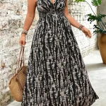 Plus Size Tie Dye Print Maxi Dress with Side Slit 3 | PricZone