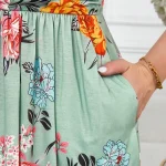 Plus Size Womens Floral Wrap Dress with Pockets 4 | PricZone Plus Size Womens Floral Wrap Dress with Pockets 4 | PricZone