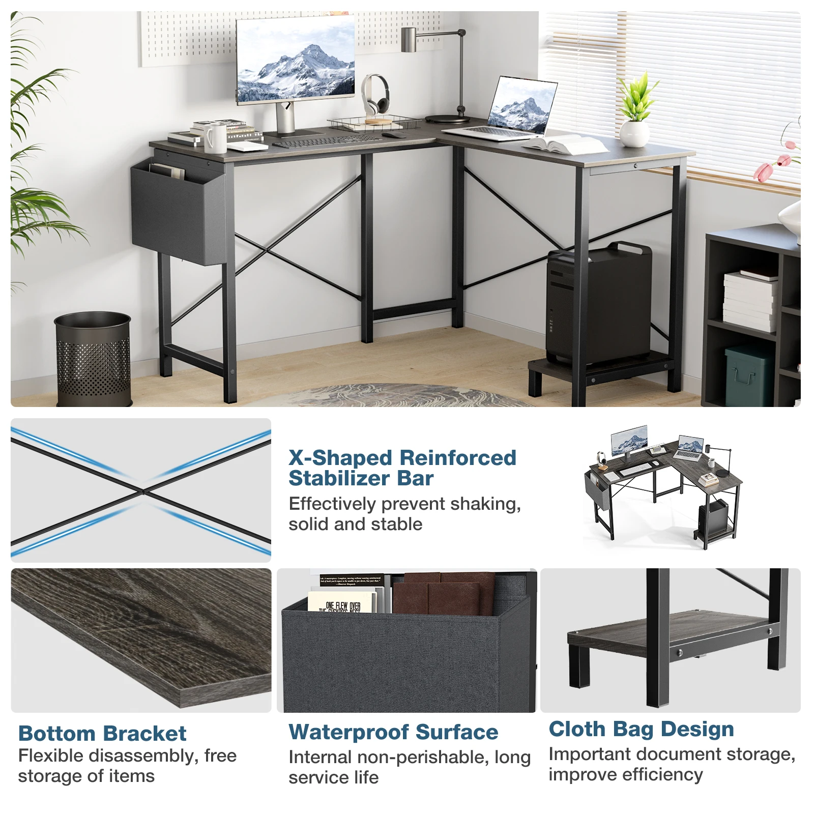 Gaming Office Desk with Storage and Side Bag 3 | PricZone Gaming Office Desk with Storage and Side Bag 3 | PricZone