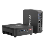 Firebat R3 Mini PC Amd Ryzen 3 4300U 16Gb RAM Windows 11 6 | PricZone Two small black mini PC like devices with multiple USB ports and a red power button on the front stacked side by side | PricZone