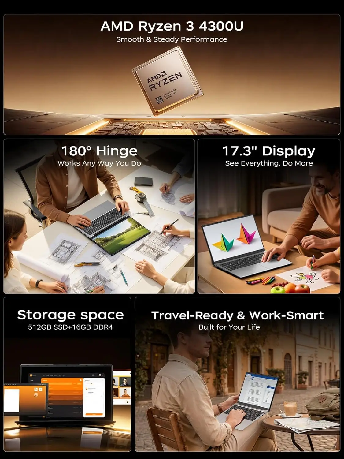 Kamrui Ax17Pro Laptop 173Inch Amd Ryzen3 4300U Up 1 | PricZone Kamrui Ax17Pro Laptop 173Inch Amd Ryzen3 4300U Up 1 | PricZone