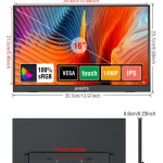 Anmite 14 Inch Portable Touch Monitor 1200P IPS Display 6 | PricZone