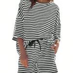Striped Athleisure 2 Piece Sweatsuit Set 1 | PricZone Striped Athleisure 2 Piece Sweatsuit Set 1 | PricZone