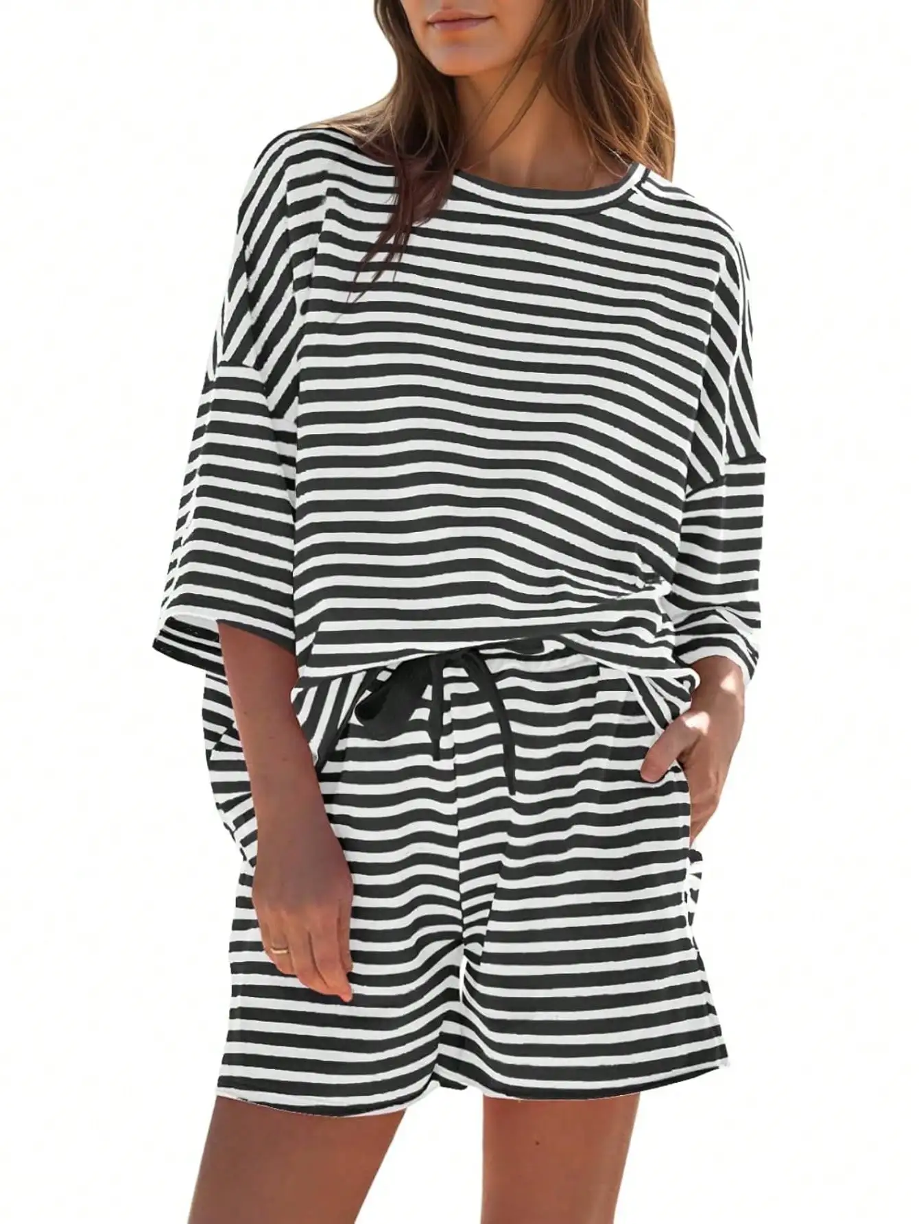 Striped Athleisure 2 Piece Sweatsuit Set 1 | PricZone Striped Athleisure 2 Piece Sweatsuit Set 1 | PricZone