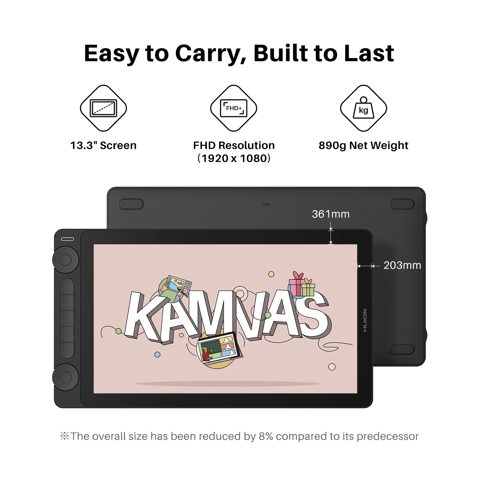 Huion Kamvas 13 Gen 3 Graphics Tablet 16K Levels Pressure 3 | PricZone Huion Kamvas 13 Gen 3 Graphics Tablet 16K Levels Pressure 3 | PricZone