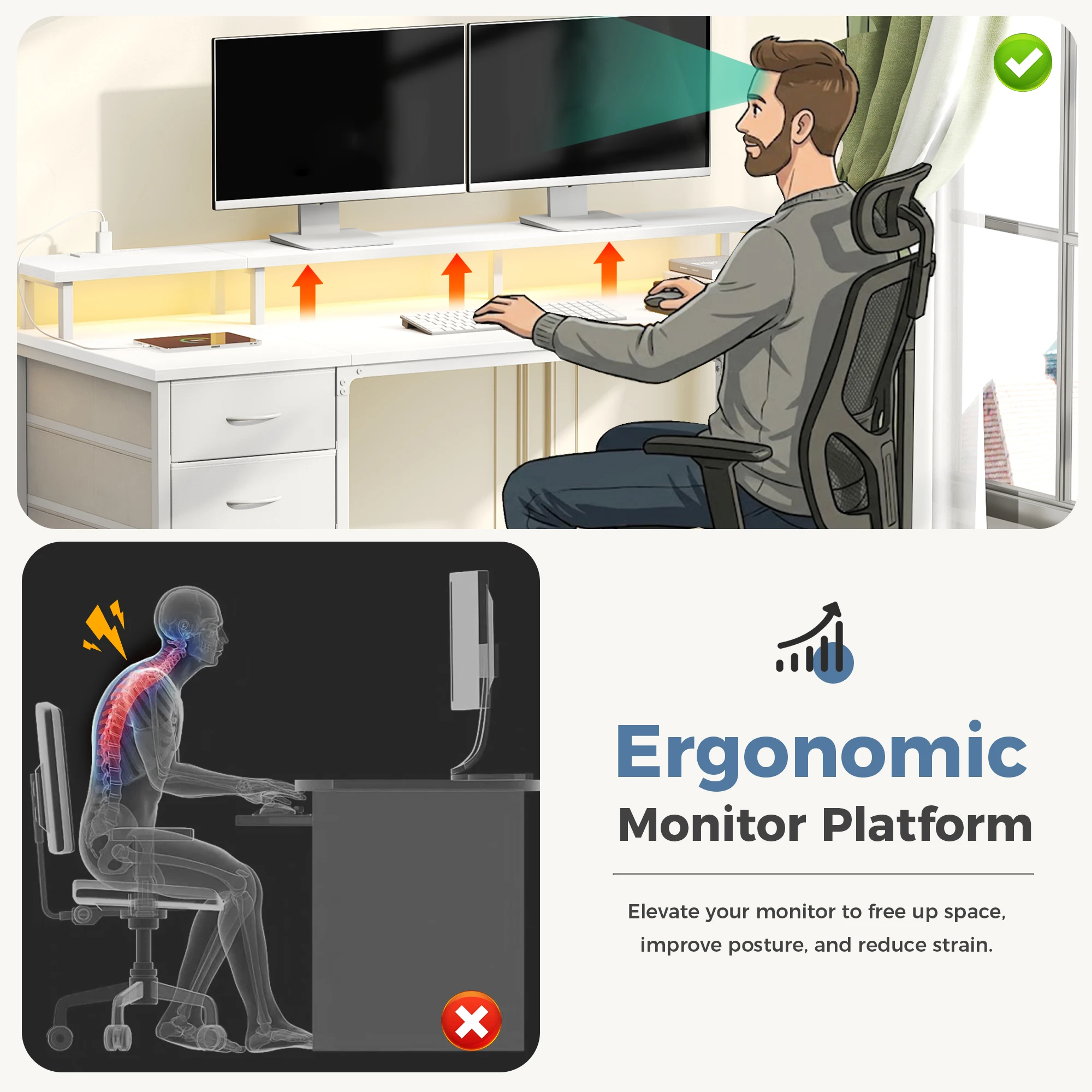40In47In Gaming Computer Desk with Storage and LED Lights 3 | PricZone 40In 47In Gaming Computer Desk with Storage and LED Lights 3 | PricZone