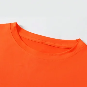 Loose Fit Plus Size Orange Crew Neck T-Shirt 2