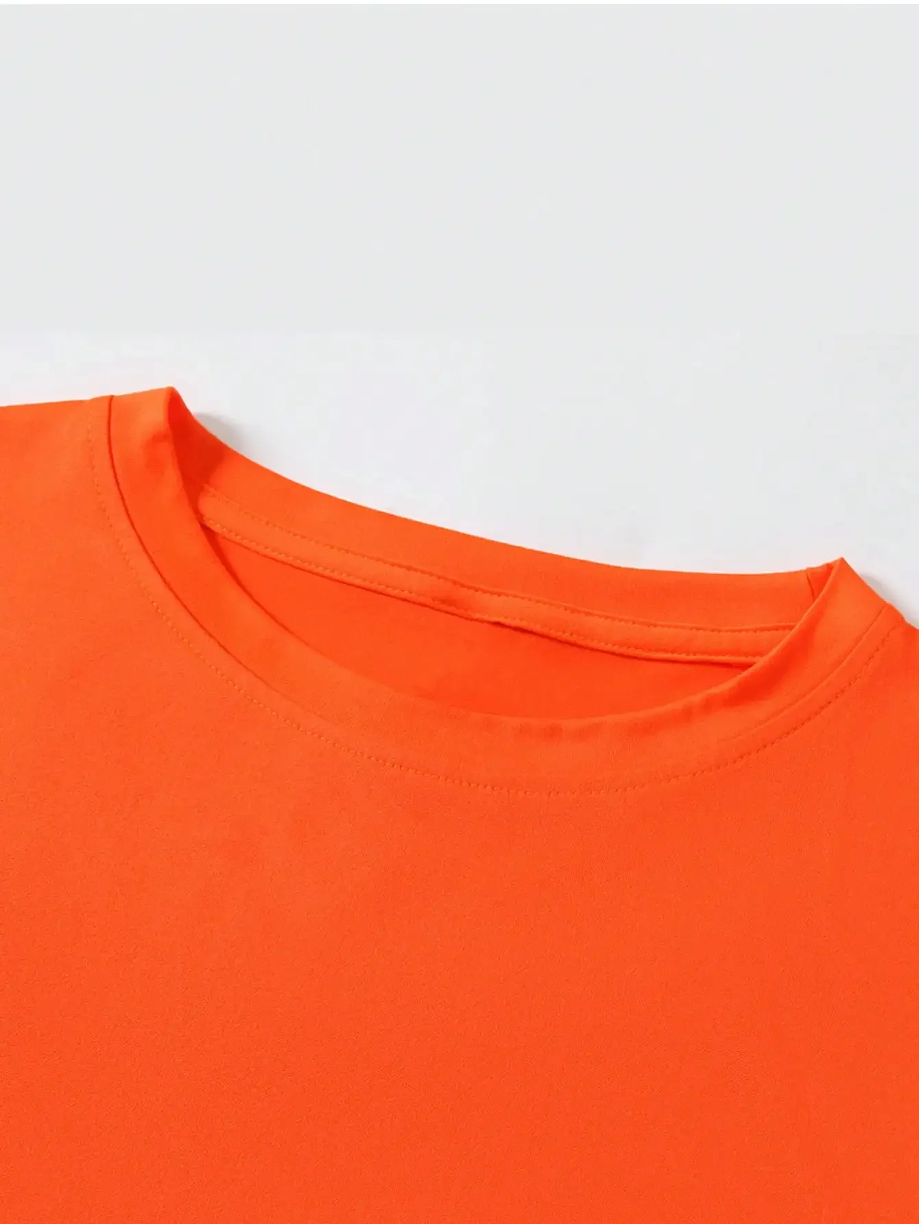 Loose Fit Plus Size Orange Crew Neck TShirt 2 | PricZone Loose Fit Plus Size Orange Crew Neck T Shirt 2 | PricZone