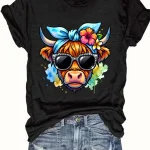 Womens Plus Size Colorful Cow Tank Top with Sunglasses 3 | PricZone Womens Plus Size Colorful Cow Tank Top with Sunglasses 3 | PricZone