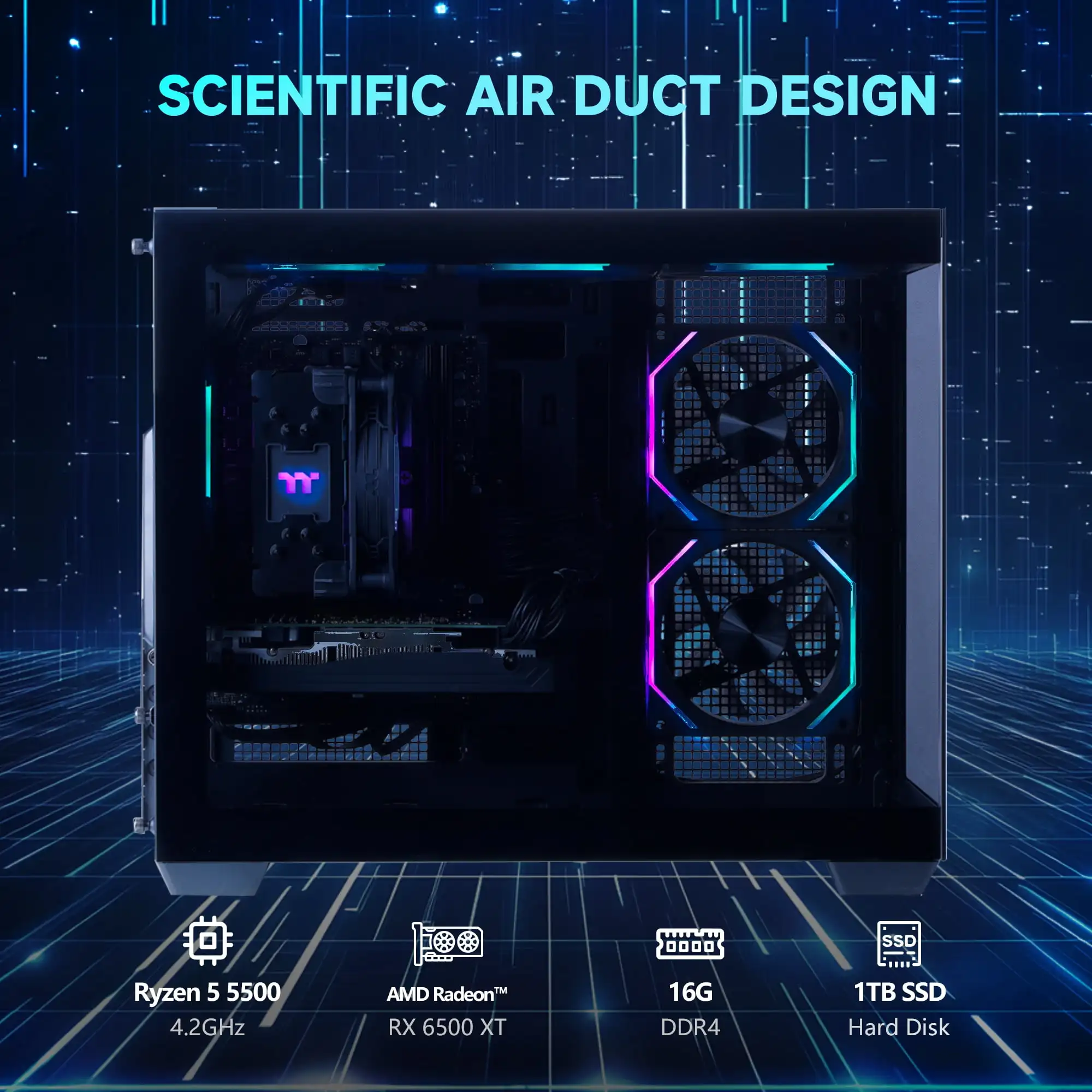 Mloong Gaming PC Desktop with AMD Ryzen 5 5500 and Radeon 2 | PricZone Mloong Gaming PC Desktop with AMD Ryzen 5 5500 and Radeon 2 | PricZone