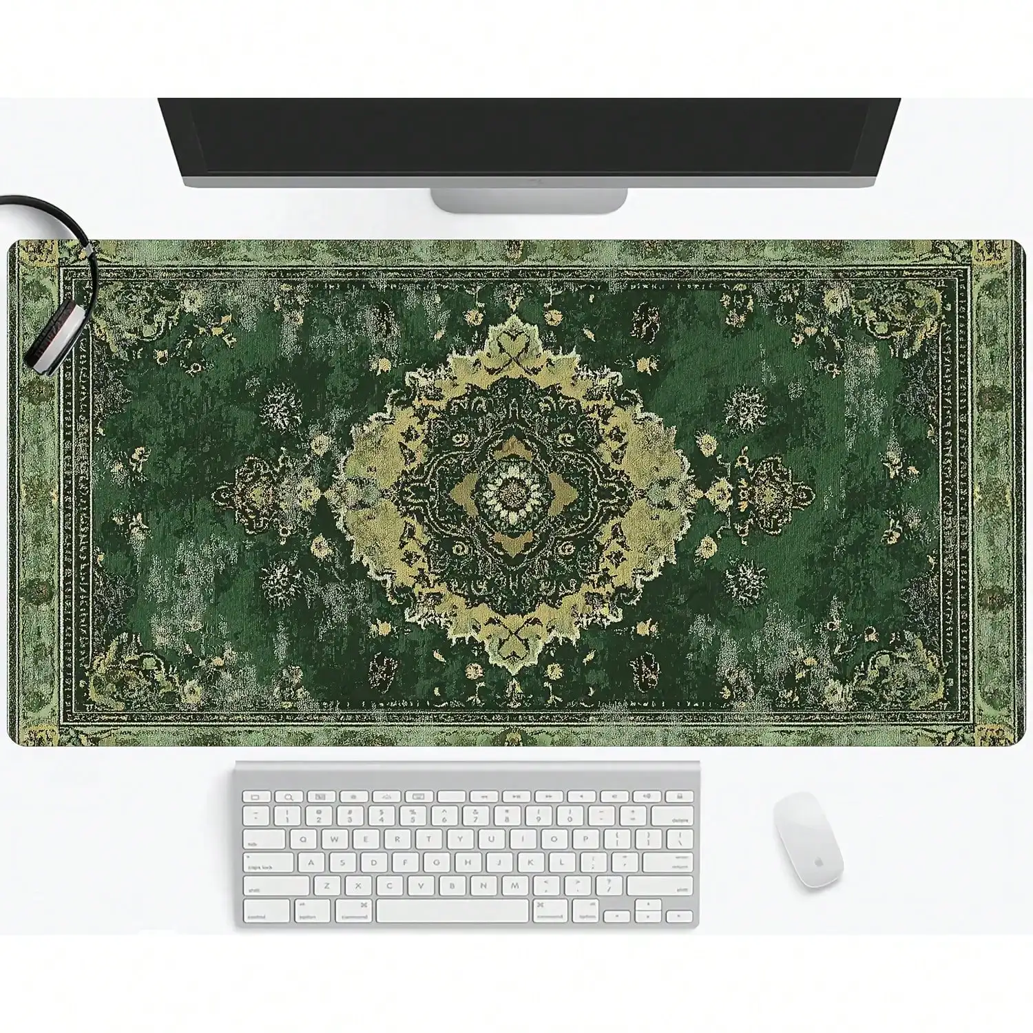 Vintage Green Persian Carpet Gaming Mouse Pad and Keyboard 2 | PricZone Vintage Green Persian Carpet Gaming Mouse Pad and Keyboard 2 | PricZone