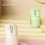 Ergonomic Silent Click USB Optical Mouse 2400 DPI 8 | PricZone Pastel wireless mice on a soft backdrop with the MUTE MOUSE slogan promoting quiet operation for the office | PricZone
