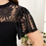 Plus Size Summer Lace Patchwork Blouse 4 | PricZone