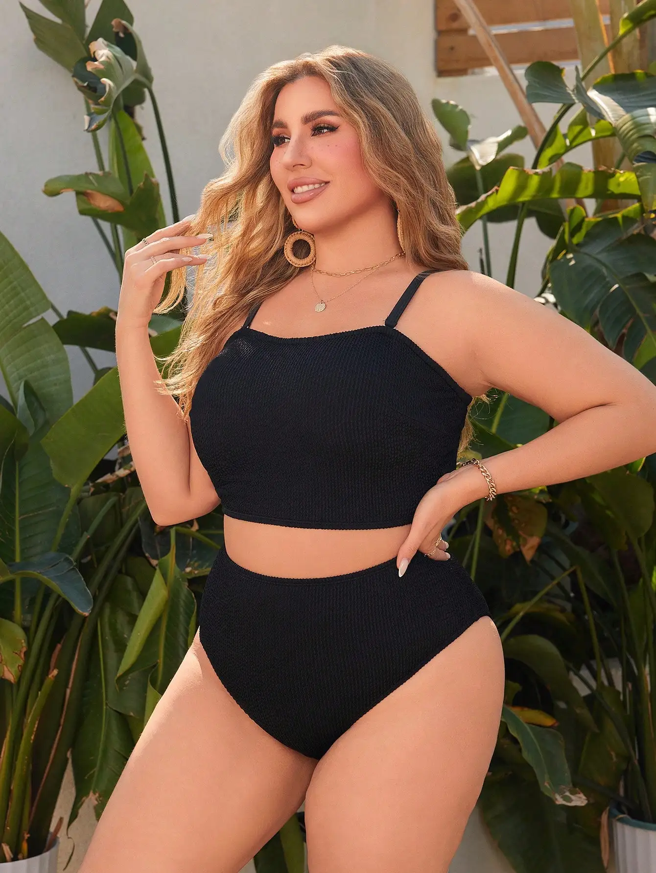 Plus Size 2 Piece Bikini Set with High Waisted Brief 1 | PricZone Plus Size 2 Piece Bikini Set with High Waisted Brief 1 | PricZone