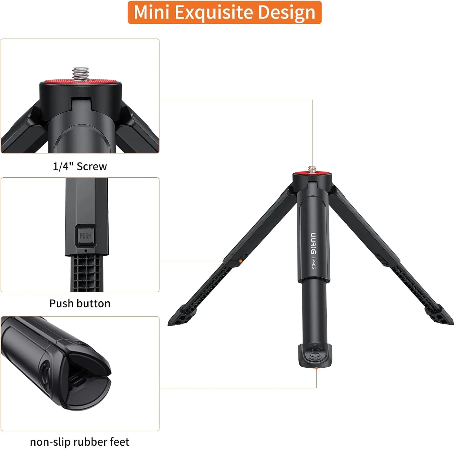 Mini Extendable Tripod Selfie Stick with 1/4 Inch Screw 10