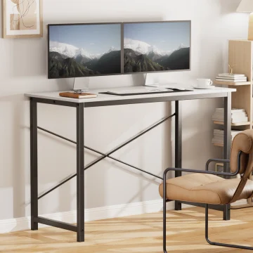 Modern Compact Computer Office Desk with Metal Frame 1
