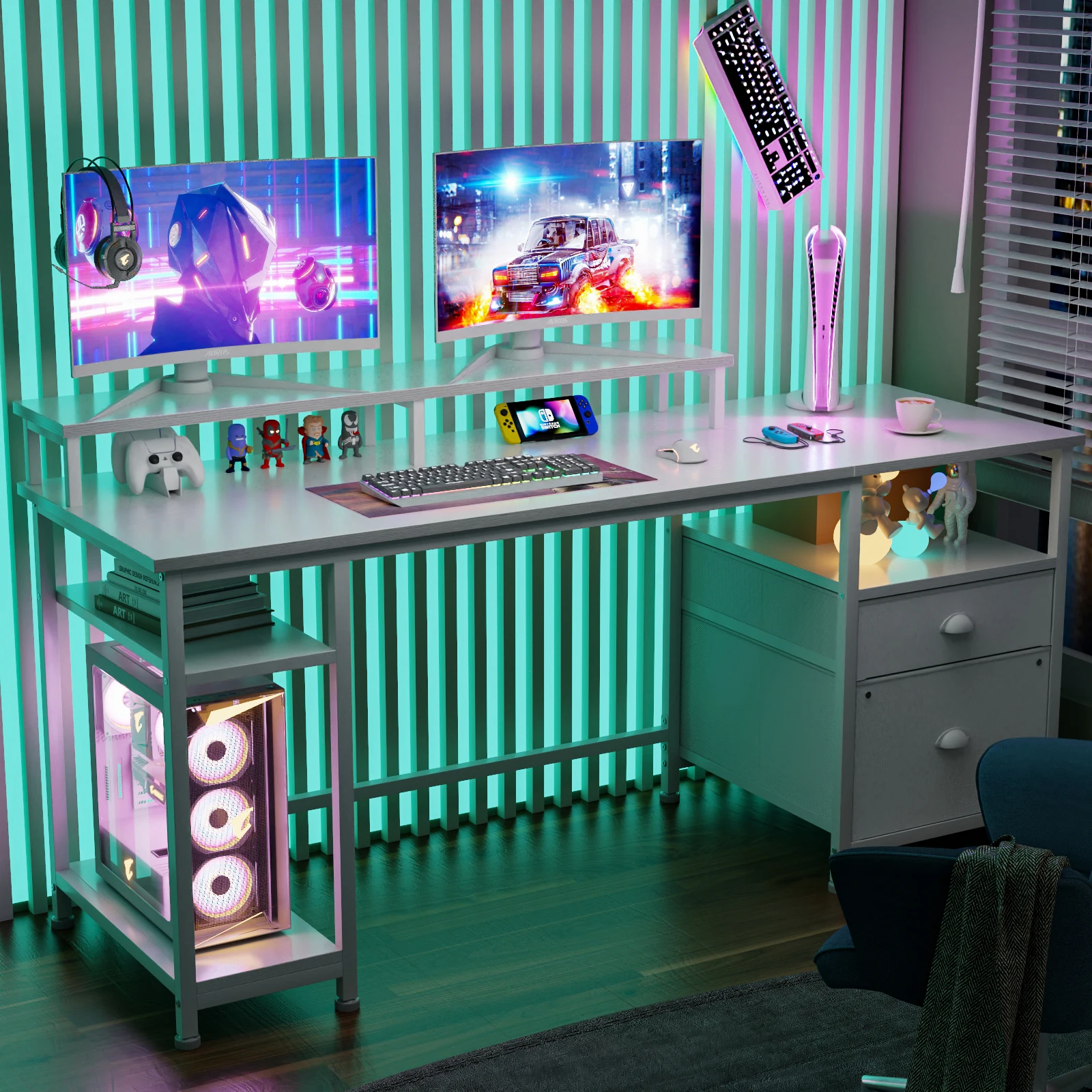 2Person Office Desk with Power Sockets and Storage 6 | PricZone 2 Person Office Desk with Power Sockets and Storage 6 | PricZone