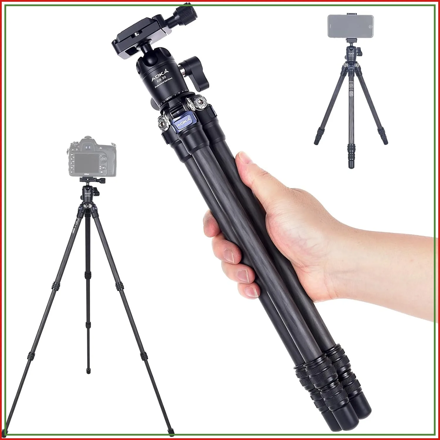 Inch Mini Carbon Fiber Tripod for Travel 7