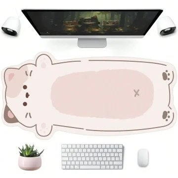 Large Universal Alien Cute Lying Cat Desk Pad Mouse 2