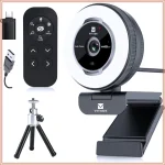 1080P 60Fps Streaming Webcam with Remote Control 1 | PricZone LED ring light kit with remote USB power adapter mini tripod and phonecamera mount on a tilt standVITADE brand | PricZone