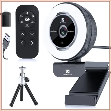 LED ring light kit with remote USB power adapter mini tripod and phonecamera mount on a tilt standVITADE brand | PricZone