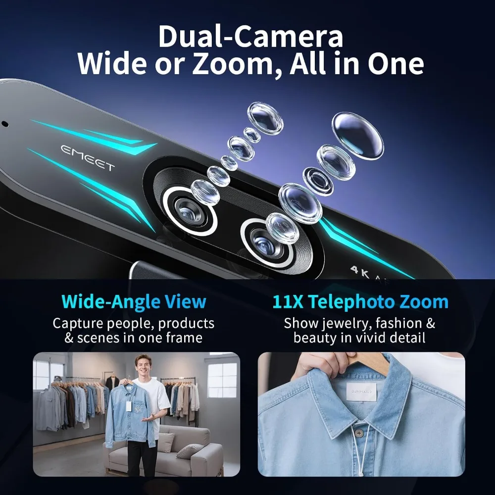 4K Dual Camera Webcam with 11X Hybrid Zoom and Pdaf 3 | PricZone 4K Dual Camera Webcam with 11X Hybrid Zoom and Pdaf 3 | PricZone