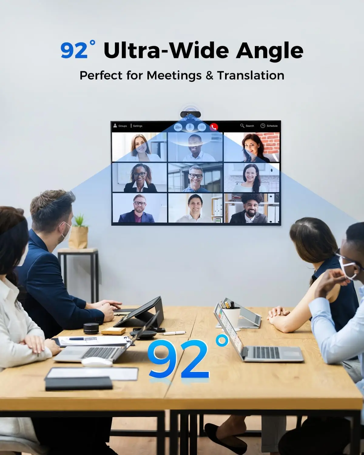 1080P Webcam with Microphone Wide View Auto Light 12