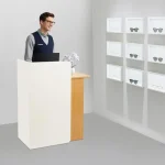 Modern Reception Desk with LED Light and Lockable Drawer 4 | PricZone Modern Reception Desk with LED Light and Lockable Drawer 4 | PricZone