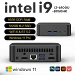 Xiaman Mini PC Windows 11 Pro Intel Core I9 8950Hk I3 6100U 1 | PricZone Compact mini PC with Intel i9 branding shows 16GB DDR RAM 512GB M2 SSD WiFi 6 BT 52 and Windows 11 Pro text | PricZone