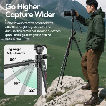 Ulanzi Jj06 Glidego Travel Tripod for Canon Nikon DSLR 2