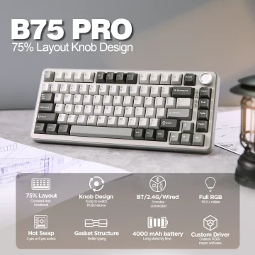 Yunzii B75 Pro 82-Key Wireless Mechanical Gaming Keyboard 2