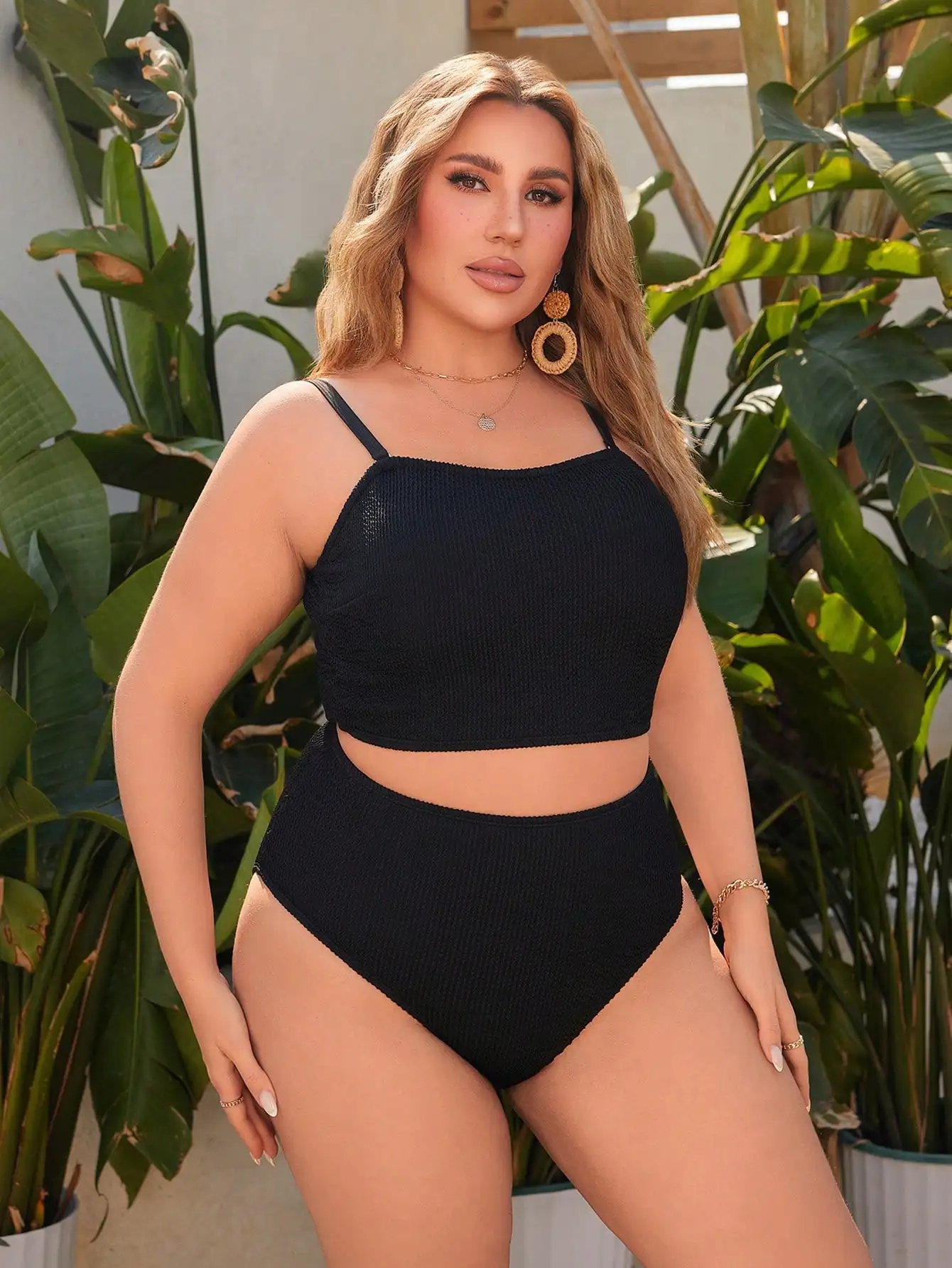 Plus Size 2 Piece Bikini Set with High Waisted Brief 5 | PricZone Plus Size 2 Piece Bikini Set with High Waisted Brief 5 | PricZone