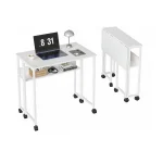 SpaceSaving Computer Desk with Storage Shelf and Wheels 4 | PricZone Space Saving Computer Desk with Storage Shelf and Wheels 4 | PricZone