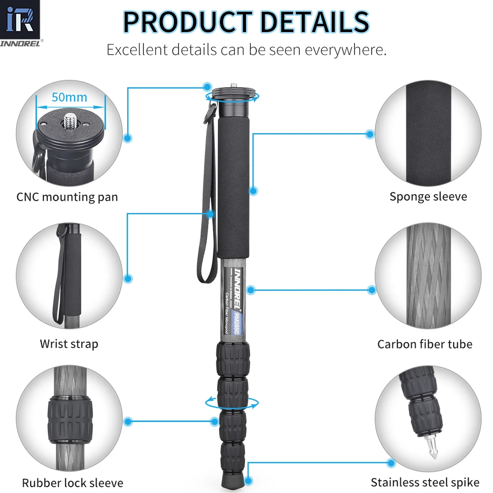 Innorel Rm285CRm325C Travel Carbon Fiber Camera Monopod 5 | PricZone Innorel Rm285CRm325C Travel Carbon Fiber Camera Monopod 5 | PricZone