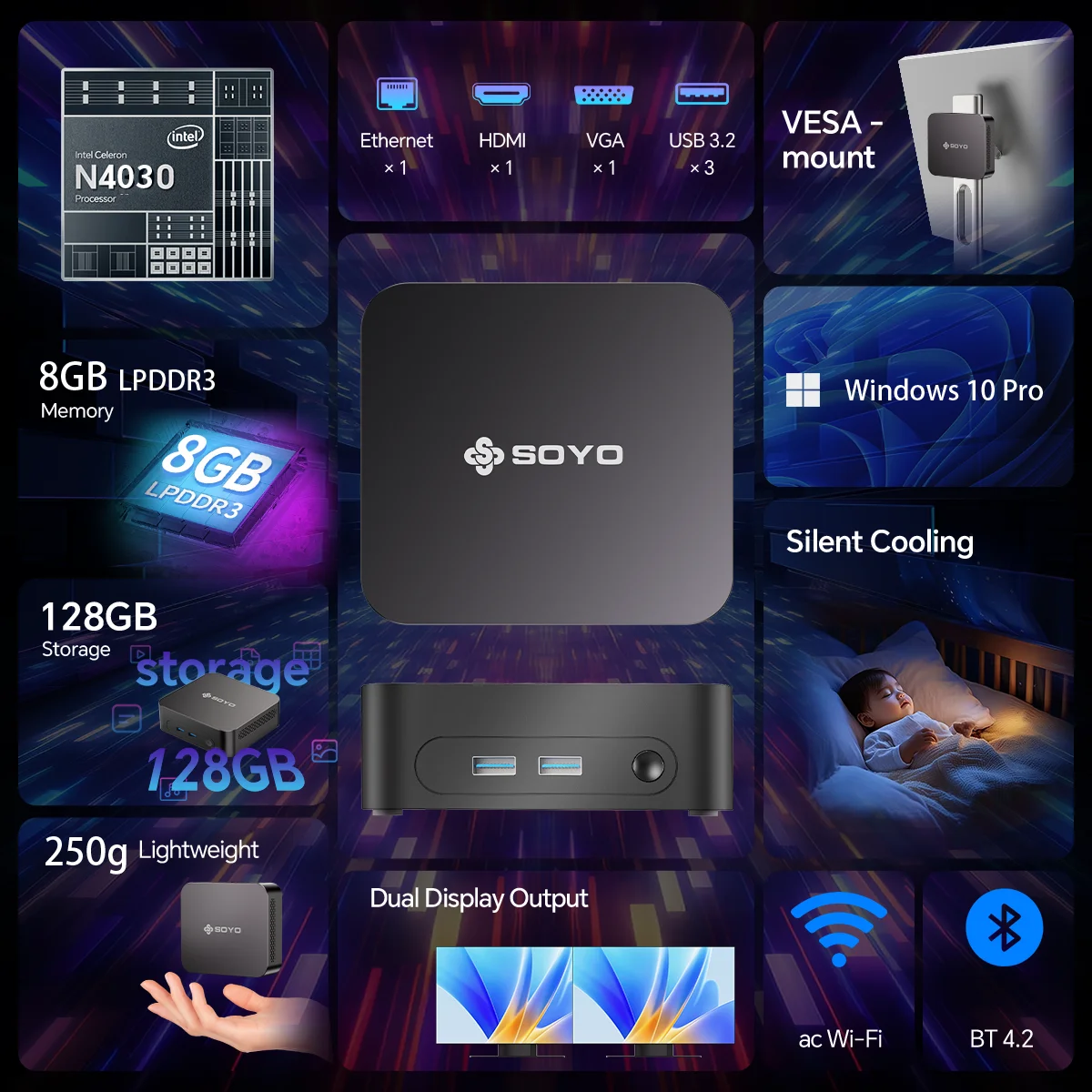 Soyo Y5 Intel Core I3 4030U Mini PC with 8Gb RAM and 128Gb 4 | PricZone Soyo Y5 Intel Core I3 4030U Mini PC with 8Gb RAM and 128Gb 4 | PricZone