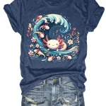 Womens Plus Size Axolotl Wave Tank Top 2 | PricZone Womens Plus Size Axolotl Wave Tank Top 2 | PricZone