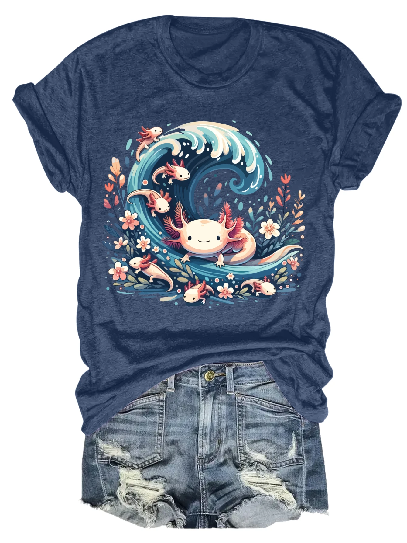 Womens Plus Size Axolotl Wave Tank Top 2 | PricZone Womens Plus Size Axolotl Wave Tank Top 2 | PricZone