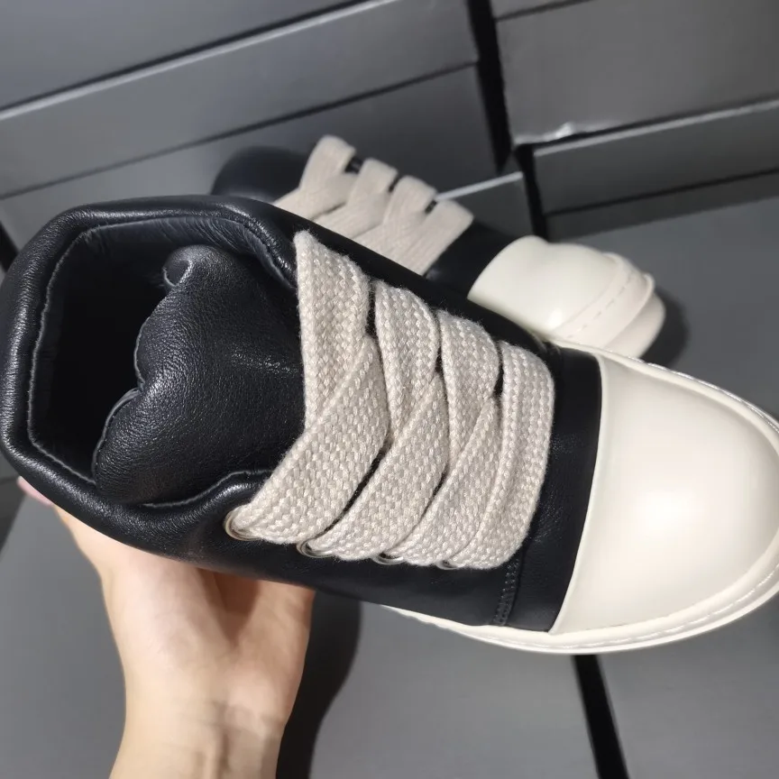 Luxury Genuine Leather Casual Sneakers with Wide Laces 2 | PricZone Luxury Genuine Leather Casual Sneakers with Wide Laces 2 | PricZone