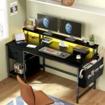Small Gaming Desk with Remote RGB Light and Power 7 | PricZone