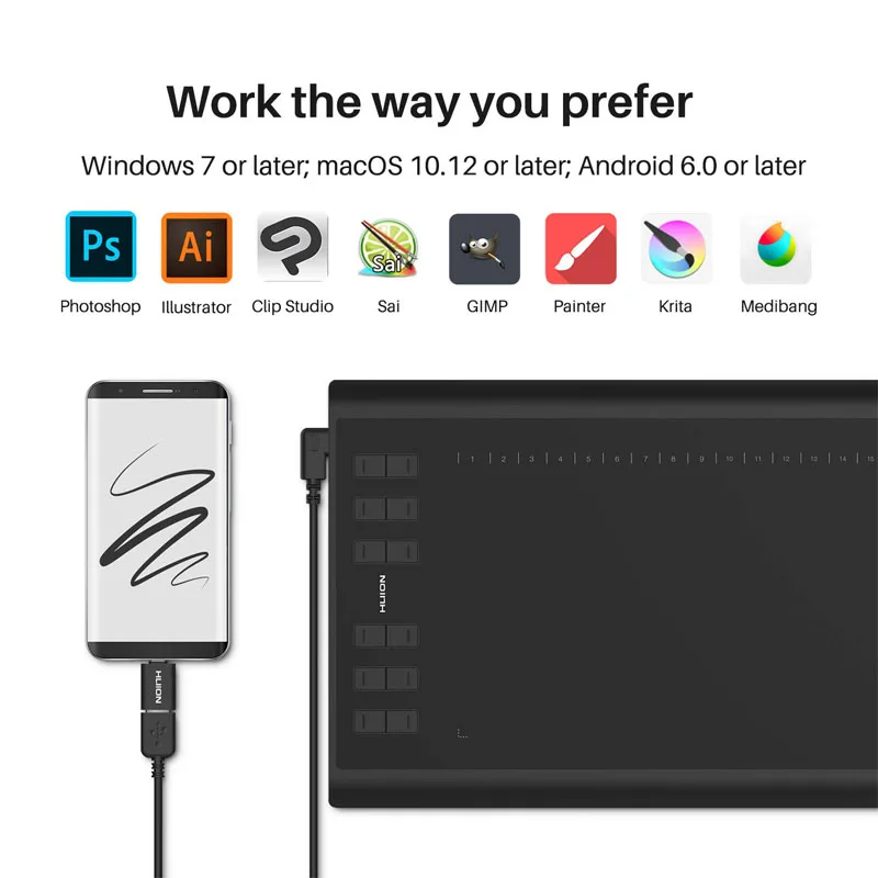 Huion Inspiroy H1060P Graphics Drawing Tablet with 8192 5 | PricZone Huion Inspiroy H1060P Graphics Drawing Tablet with 8192 5 | PricZone