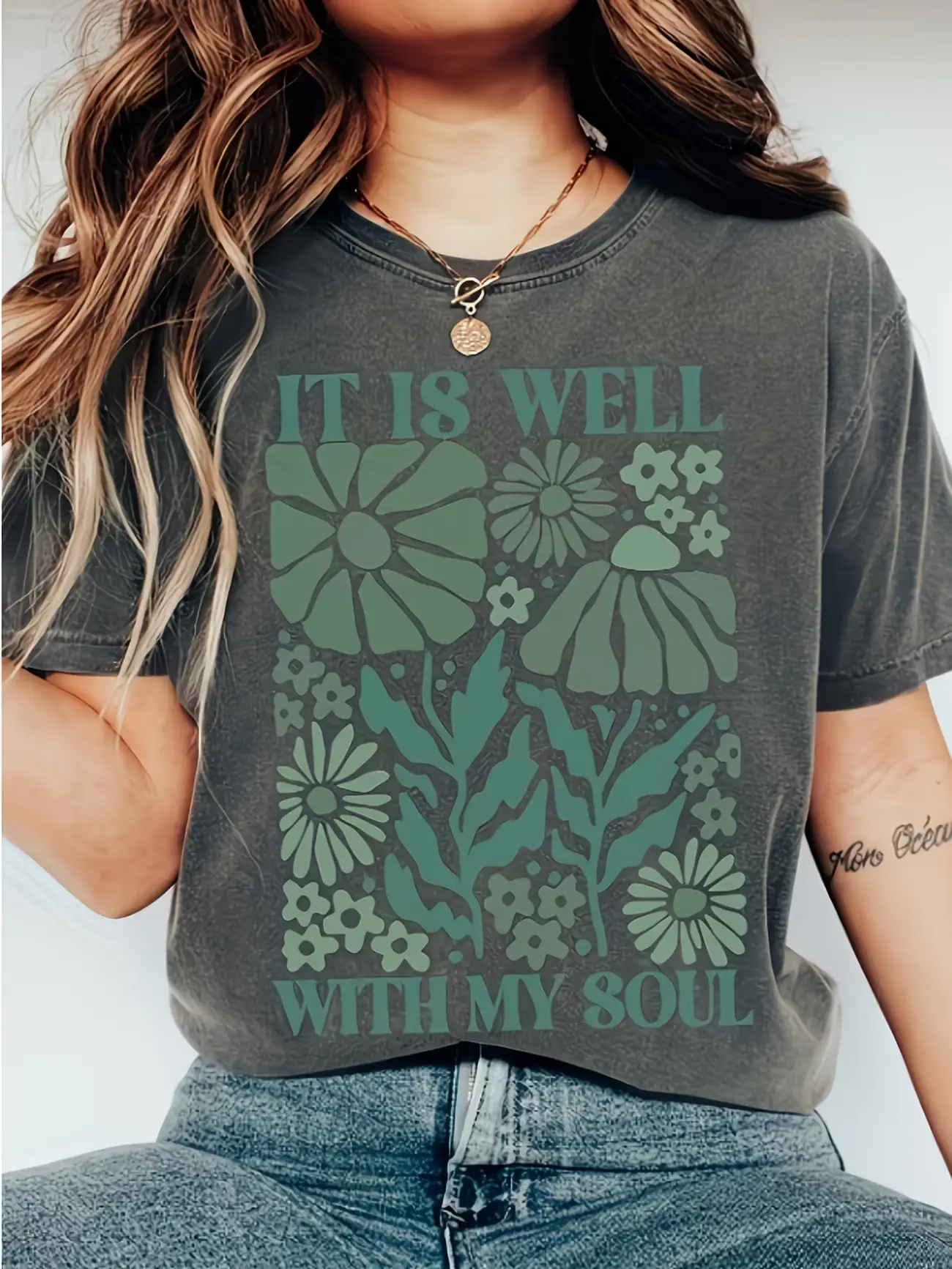 Plus Size Short Sleeve TShirt It Is Well 1 | PricZone Plus Size Short Sleeve T Shirt It Is Well 1 | PricZone