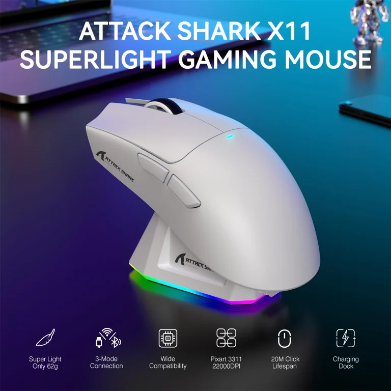 Attack Shark X11 Lightweight Wireless Gaming Mouse RGB product image
