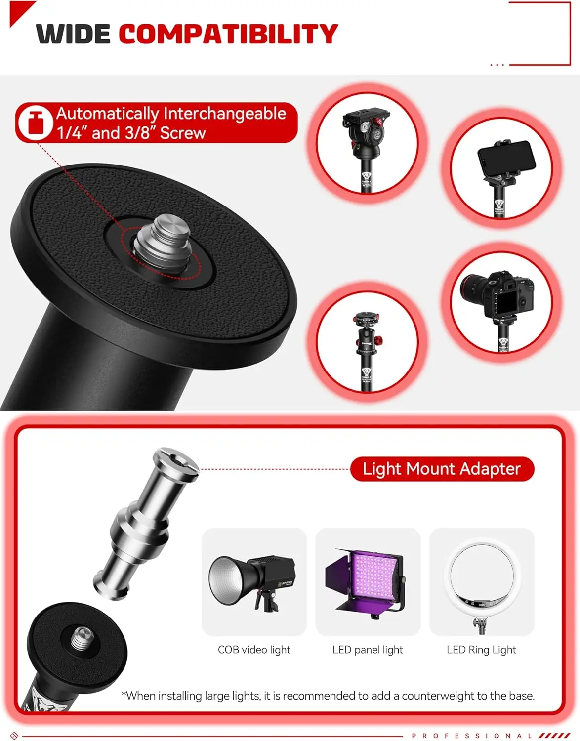 Desktop Tripod for DSLR Camera and Lights 11