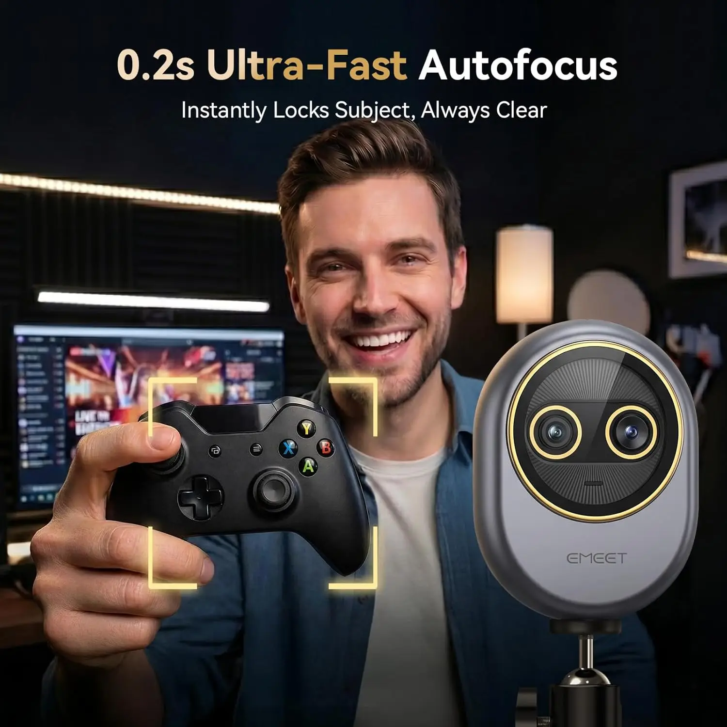 Dual-Camera 4K Webcam for Streaming with 11X Hybrid Zoom 11