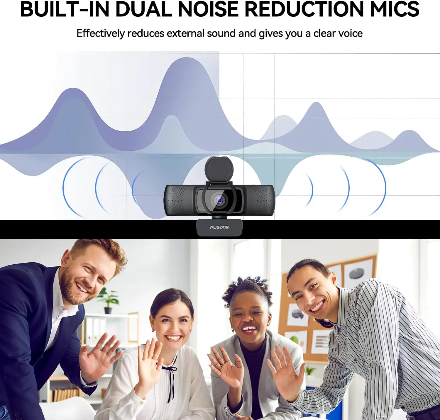 1080P Webcam with Microphone 90° Fov USB Computer Camera 9